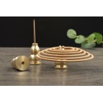 Incense Holder 2 in 1 Pure Solid Brass for Incense Stick & Incense Coil Shinny and Rust Free